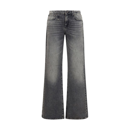 R13 Gray Cotton Straight-Leg Jeans