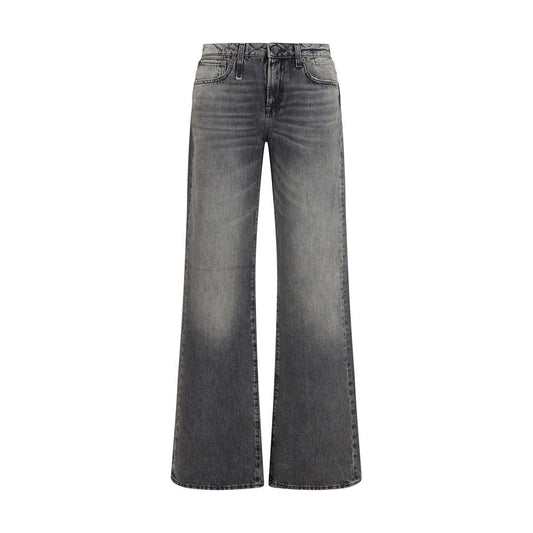 Jeans by R13 for women in denim cotton gray features a refined silhouette with a refined straight-leg & regular-fit, defined by a mid rise and a refined long for a refined finish.