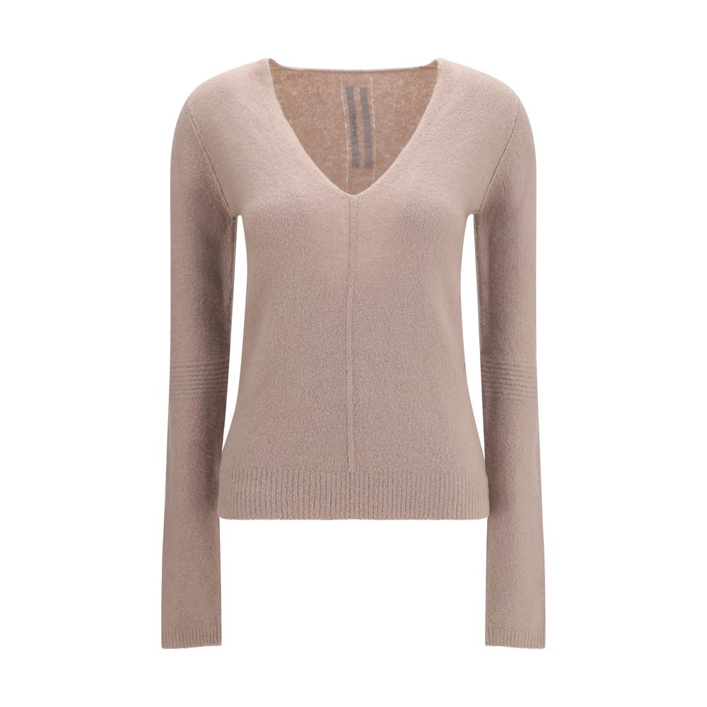Sweater by Rick Owens for women in polyamide cashmere & capra leather multicolor features an polished silhouette, showcasing refined and a sophisticated v-neck neckline for a truly polished finish.