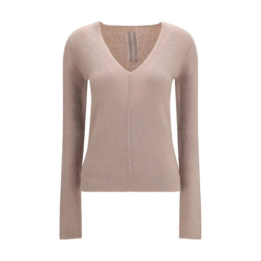 Sweater by Rick Owens for women in polyamide cashmere & capra leather multicolor features an polished silhouette, showcasing refined and a sophisticated v-neck neckline for a truly polished finish.