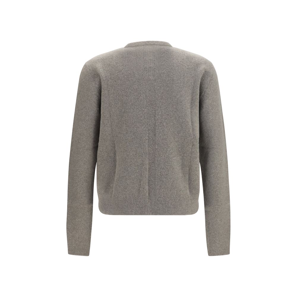 This Sweater by Rick Owens for men in polyamide cashmere & capra leather gray presents a understated silhouette, featuring a sophisticated round neckline and for a understated finish.
