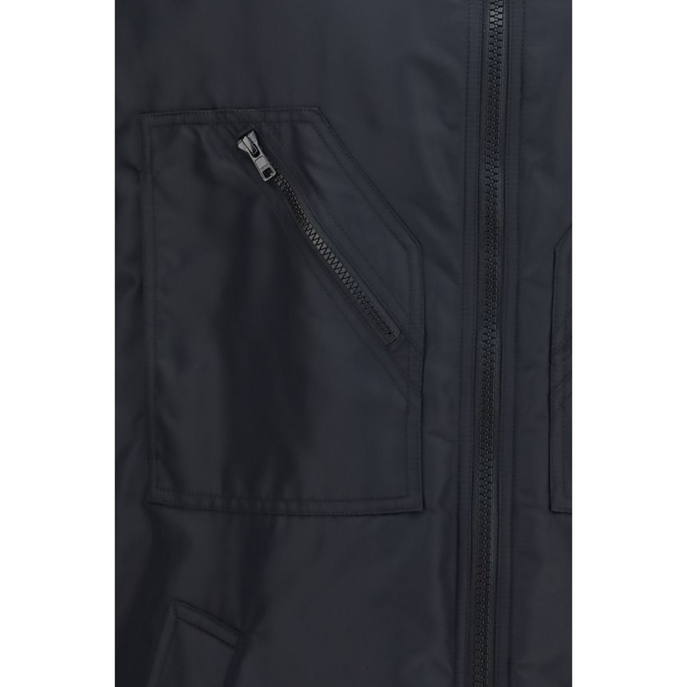 Vest by MM6 for women in polyamide black & signature showcases a dynamic silhouette, perfectly balancing pockets with a dynamic for a sophisticated, high-fashion look.