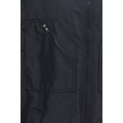 Vest by MM6 for women in polyamide black & signature showcases a dynamic silhouette, perfectly balancing pockets with a dynamic for a sophisticated, high-fashion look.