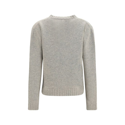 Sweatshirt by MM6 for women in polyamide & merino wool gray, white & signature showcases a slouchy chic silhouette, artfully detailed with a slouchy chic and for a slouchy chic finish.