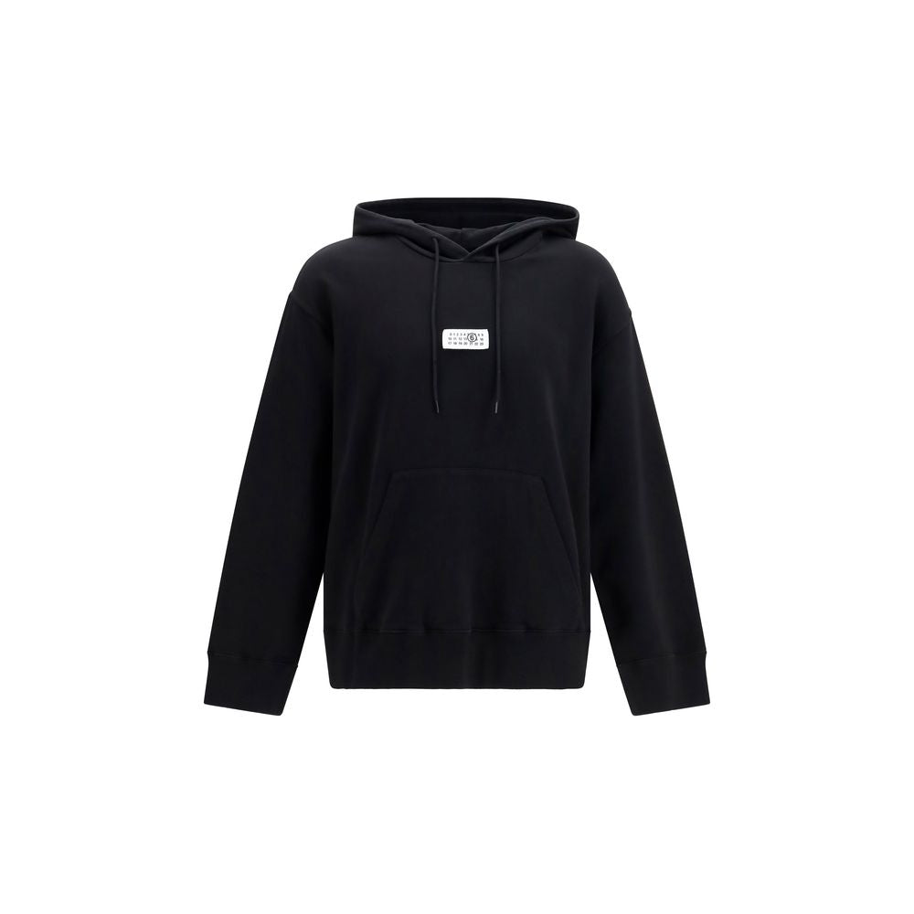 Sweatshirt Hoodie by MM6 for men in cotton black, ivory, white & signature features a edgy silhouette, detailed with a edgy hooded neckline and for a refined finish.