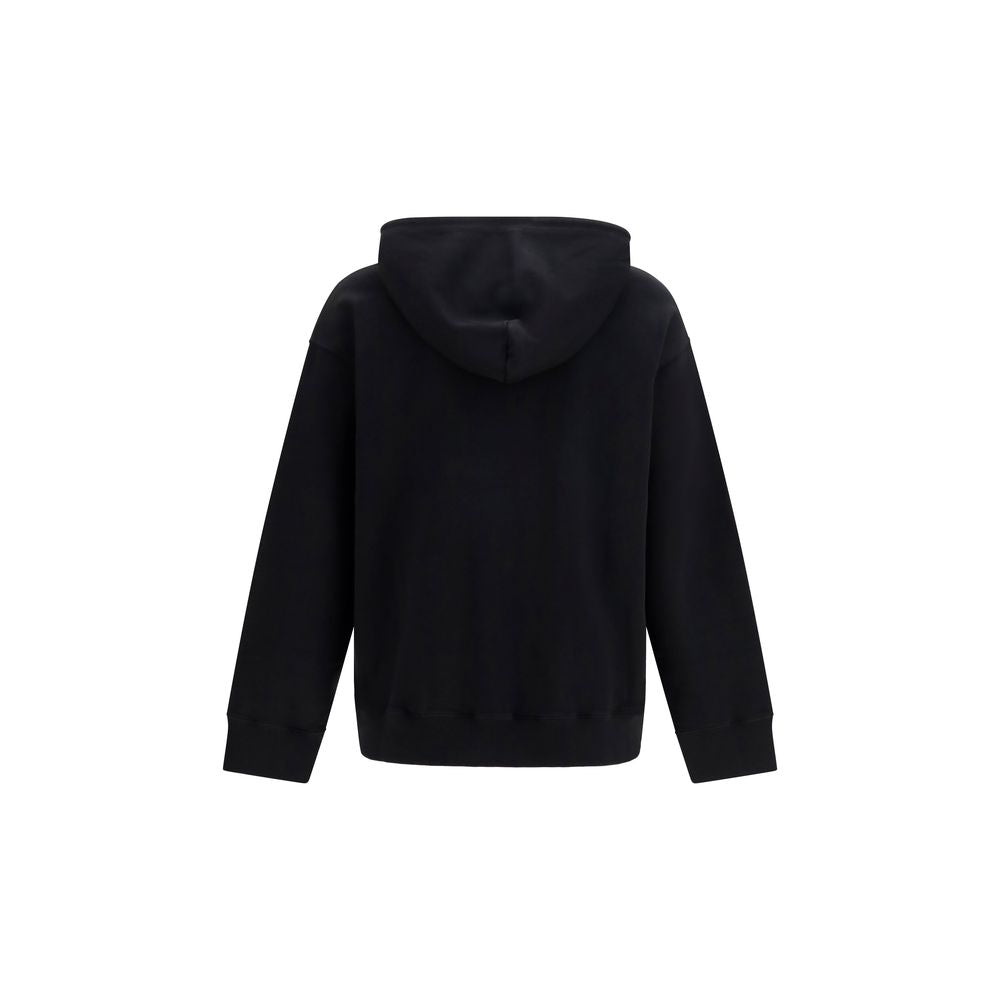 Sweatshirt Hoodie by MM6 for men in cotton black, ivory, white & signature features an luminous silhouette, showcasing a sophisticated hooded neckline and for a truly luminous look.