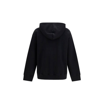 Sweatshirt Hoodie by MM6 for men in cotton black, ivory, white & signature features an luminous silhouette, showcasing a sophisticated hooded neckline and for a truly luminous look.