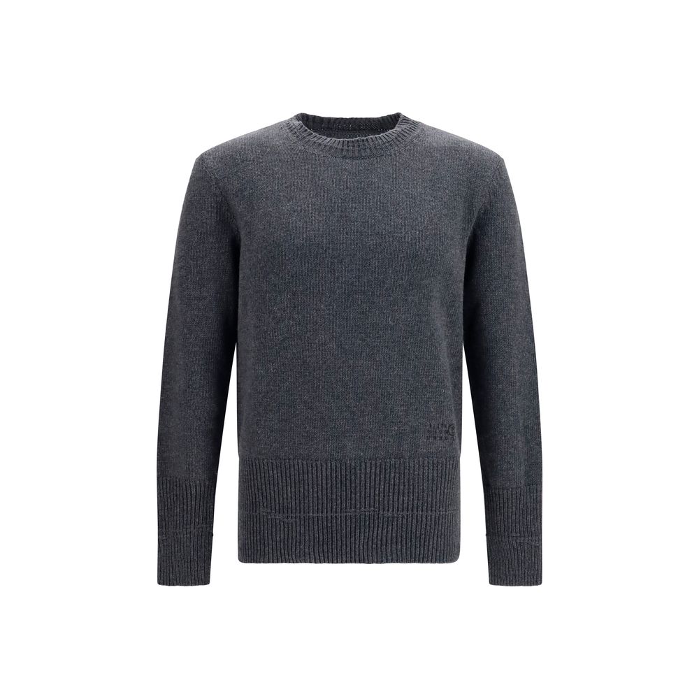 Sweatshirt by MM6 for men in polyamide wool gray, white & signature features an enviable silhouette, showcasing a premium and refined crew neckline for a truly enviable finish.