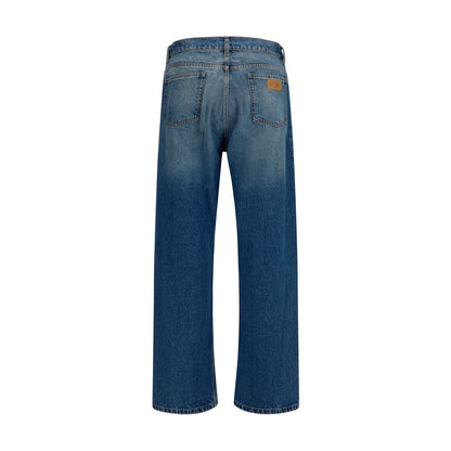 Jeans by MM6 for men in cotton denim blue, natural, orange, white & signature features a refined silhouette with a refined straight-leg & regular-fit, defined by a and a refined long for a refined finish.