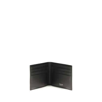 Cardholder Wallet by Ferragamo for men in bos taurus calf leather black, patterned & signature features a sleek silhouette, showcasing the sleek Bos Taurus Calf Leather Cardholder Wallet design with sophisticated card-organization compact-design for a premium look.