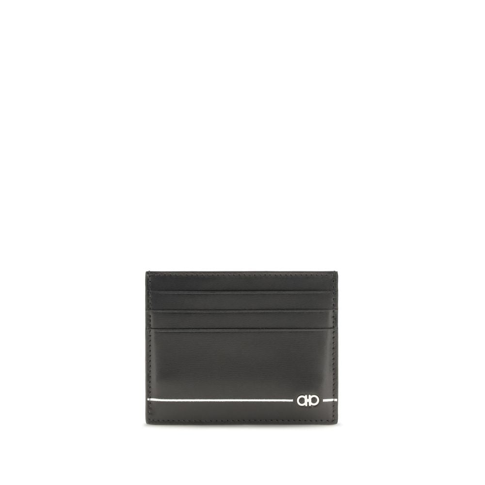 Cardholder Wallet by Ferragamo for men in bos taurus calf leather black presents a architectural silhouette from the Bos Taurus Calf Leather Cardholder Wallet collection, showcasing architectural card-organization compact-design for a architectural finish.