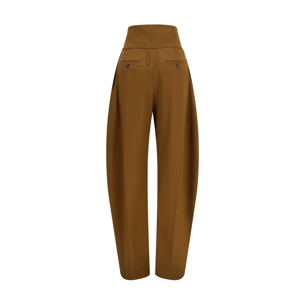 Casual Pants by Ferragamo for women in merino wool & capra leather brown features an sophisticated and wide & oversized with a precise long, creating a sophisticated and sophisticated silhouette.