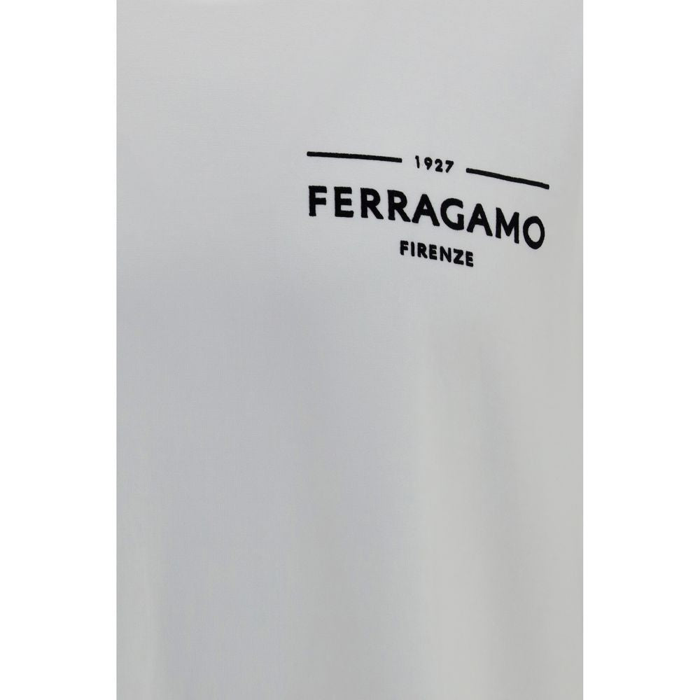 T-Shirt by Ferragamo for men in cotton white & signature features an edgy silhouette, meticulously detailed with a sophisticated and crew neckline for a truly edgy finish.