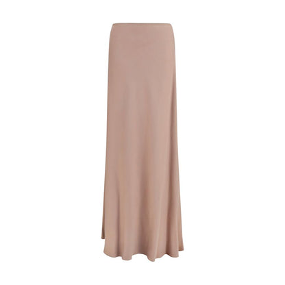 Skirt by Fabiana Filippi for women in lyocell beige showcases a sultry silhouette, elegantly defined by its long and the sophisticated sultry design of the Women's Flared Lyocell Long Skirt.