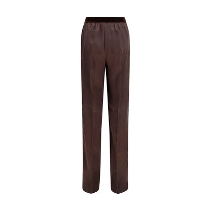 Casual Pants by Tom Ford for women in satin silk velvet black & brown features an sophisticated and relaxed-fit, regular-fit & wide with a precise long, creating a sophisticated and sophisticated silhouette.