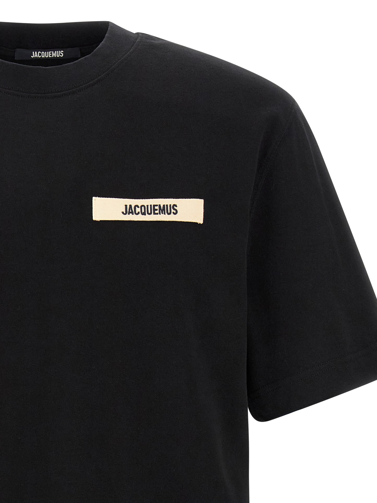 Jacquemus Men's Short-Sleeve Crew Neck Cotton T-Shirt - Black