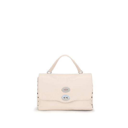 Handbag by Zanellato for women in bos taurus calf leather beige & multicolor features a signature silhouette, showcasing a secure zipper and signature with versatile handle & adjustable-strap for a sophisticated look.
