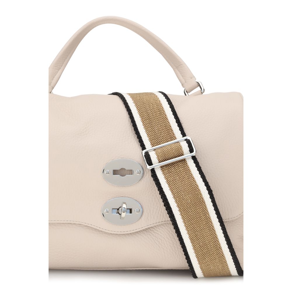 This Handbag by Zanellato for women in bos taurus calf leather and beige & multicolor presents a sculptural silhouette featuring a secure zipper, ample , and versatile handle & adjustable-strap for a sculptural finish.