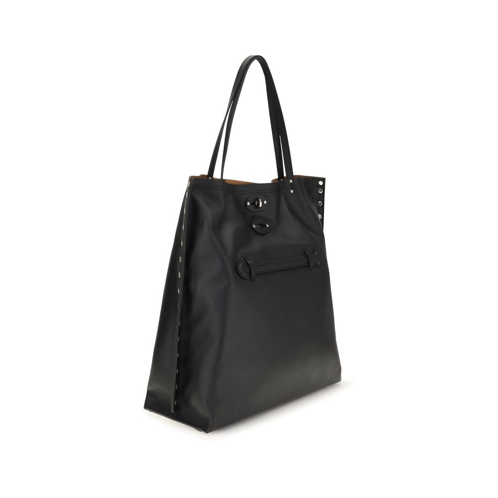 Shoulder Clutch Bag by Zanellato for women in bos taurus calf leather black features a distinguished silhouette, showcasing a secure zipper and distinguished with versatile shoulder-strap & handle for a distinguished finish.
