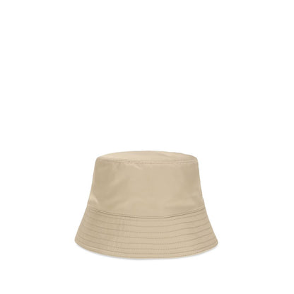 Bucket Hat by Prada for men in nylon beige showcases a effortlessly chic silhouette, artfully capturing the essence of the effortlessly chic Nylon Bucket Hat design for a sophisticated look.