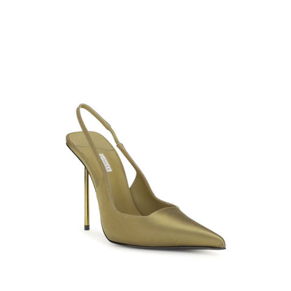 Stiletto Slingback Pumps Heels by LE SILLA for women in silk satin bicolour & green features a effortlessly chic Women's Silk Satin Stiletto Slingback Pumps Heels design with a sophisticated stiletto and elegant .