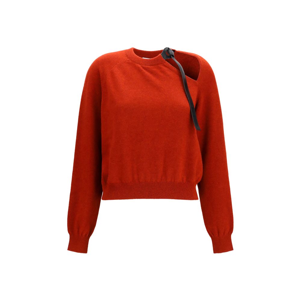 Sweatshirt by Ferragamo for women in polyamide cashmere merino wool & capra leather multicolor features an magnificent silhouette, showcasing a sophisticated crew neckline and long-sleeve detail for a truly magnificent finish.