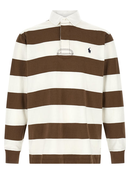 Polo Shirt by Polo Ralph Lauren for men in cotton twill brown, signature & striped showcases a sharp silhouette, detailed with a refined and sharp for a sophisticated finish.