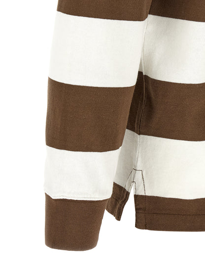 This Polo Shirt by Polo Ralph Lauren for men in cotton twill brown, signature & striped presents a flawless silhouette, showcasing flawless detailing and a refined for a truly flawless aesthetic.
