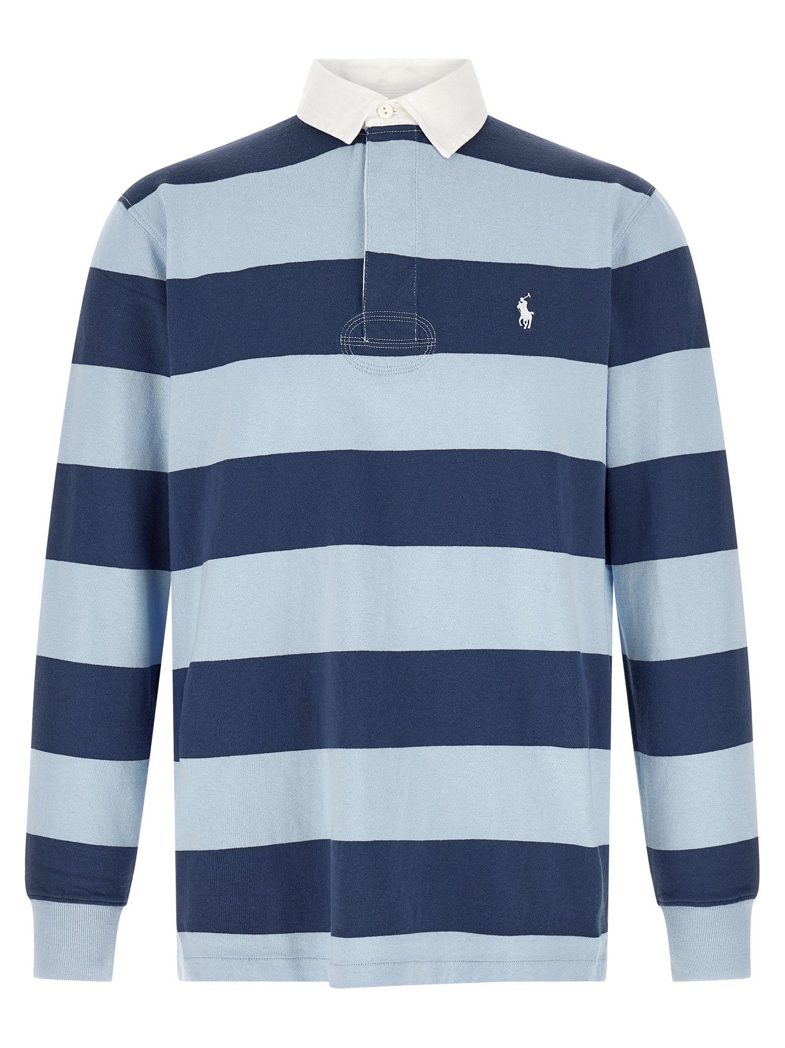 Polo Shirt by Polo Ralph Lauren for men in cotton twill blue, signature & striped presents a crisp silhouette, artfully detailed with a crisp and crisp .