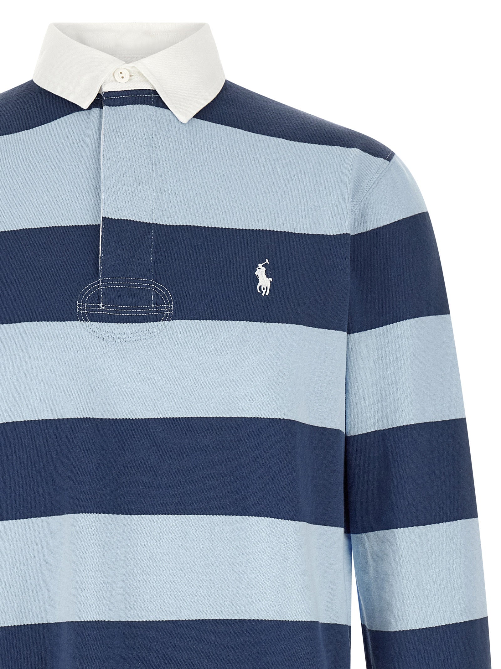 Polo Shirt by Polo Ralph Lauren for men in cotton twill blue, signature & striped features a eye catching silhouette, showcasing a refined and for a eye catching finish.