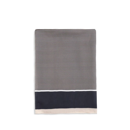Scarf by Saint Laurent for women in silk blue, transparent, signature & striped presents a effortlessly chic silhouette, artfully capturing the essence of the effortlessly chic Cassandre Silk Stole Scarf design for a sophisticated look.