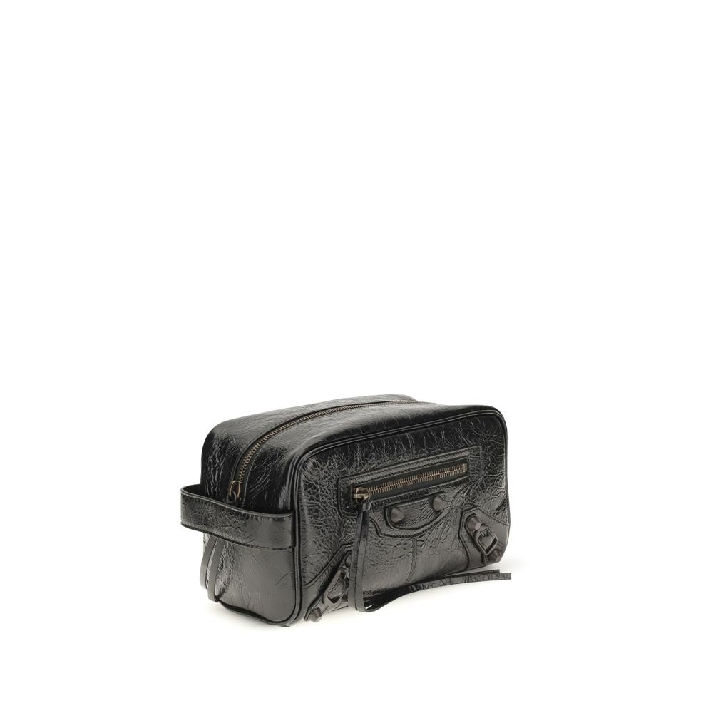 Wallet by Balenciaga for men in lambskin leather black & signature presents a streamlined silhouette, showcasing the sophisticated design of the Le City Lambskin Leather Wallet collection with functional .