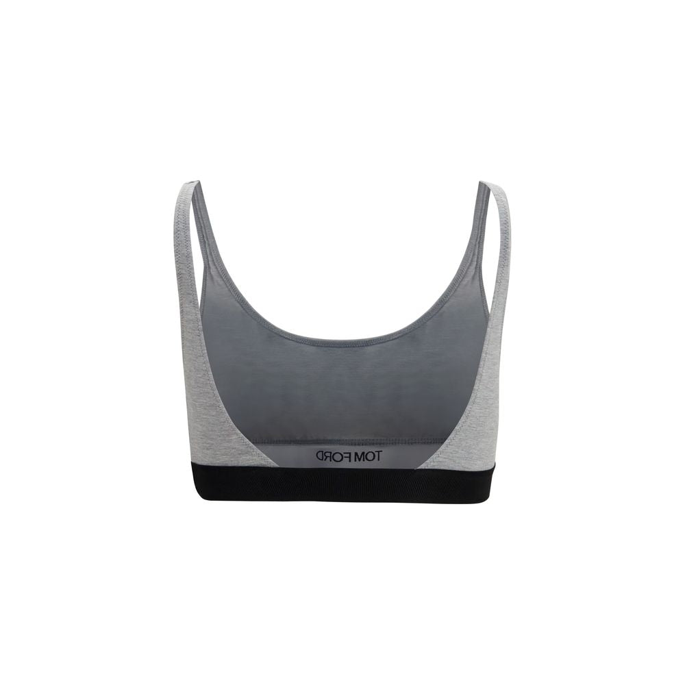 Sport Bra by Tom Ford for women in modal gray & monogram showcases a edgy silhouette, artfully capturing the essence of the edgy Women's Slim Modal Sport Bra design for a sophisticated look.