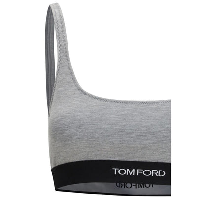 Sport Bra by Tom Ford for women in modal gray & monogram features a functional silhouette, showcasing the functional design of the Women's Slim Modal Sport Bra with a functional fit.