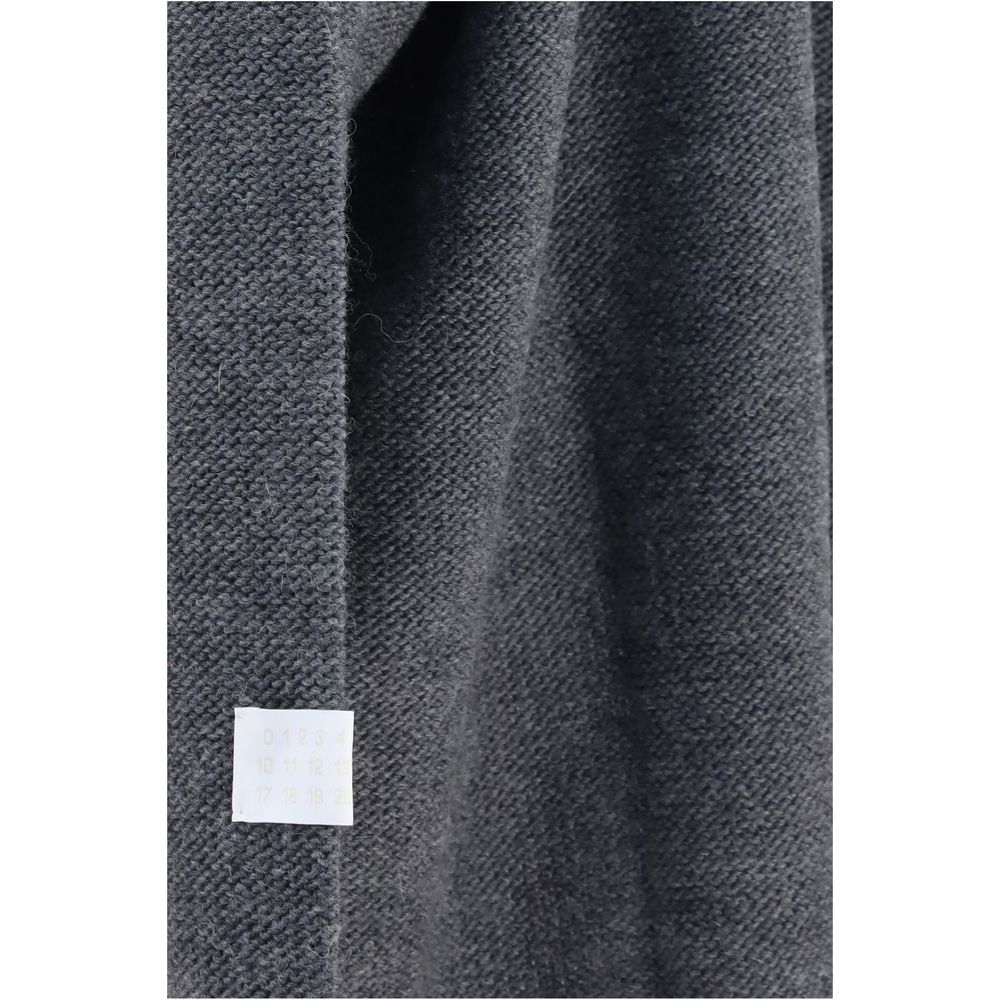 Sweatshirt by MM6 for women in marabou alpaca merino wool gray showcases a slouchy chic silhouette, artfully detailed with a slouchy chic and for a slouchy chic finish.