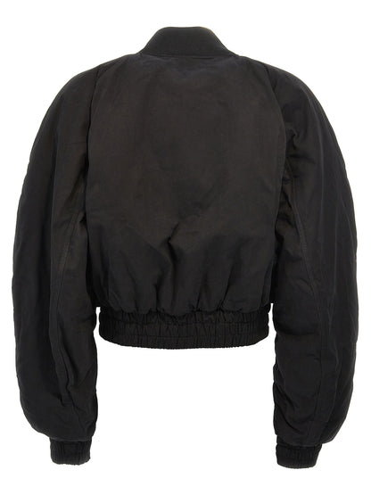 Bomber Jacket by The Andamane for women in polyamide polyester & cotton black features a city-ready silhouette, detailed with pockets & insulated and a city-ready .