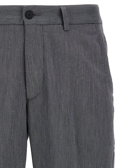 Casual Pants by Hugo Boss for men in stretch cotton blue & patterned features a polished silhouette with a polished straight-leg, reaching a polished long and finished with a polished .