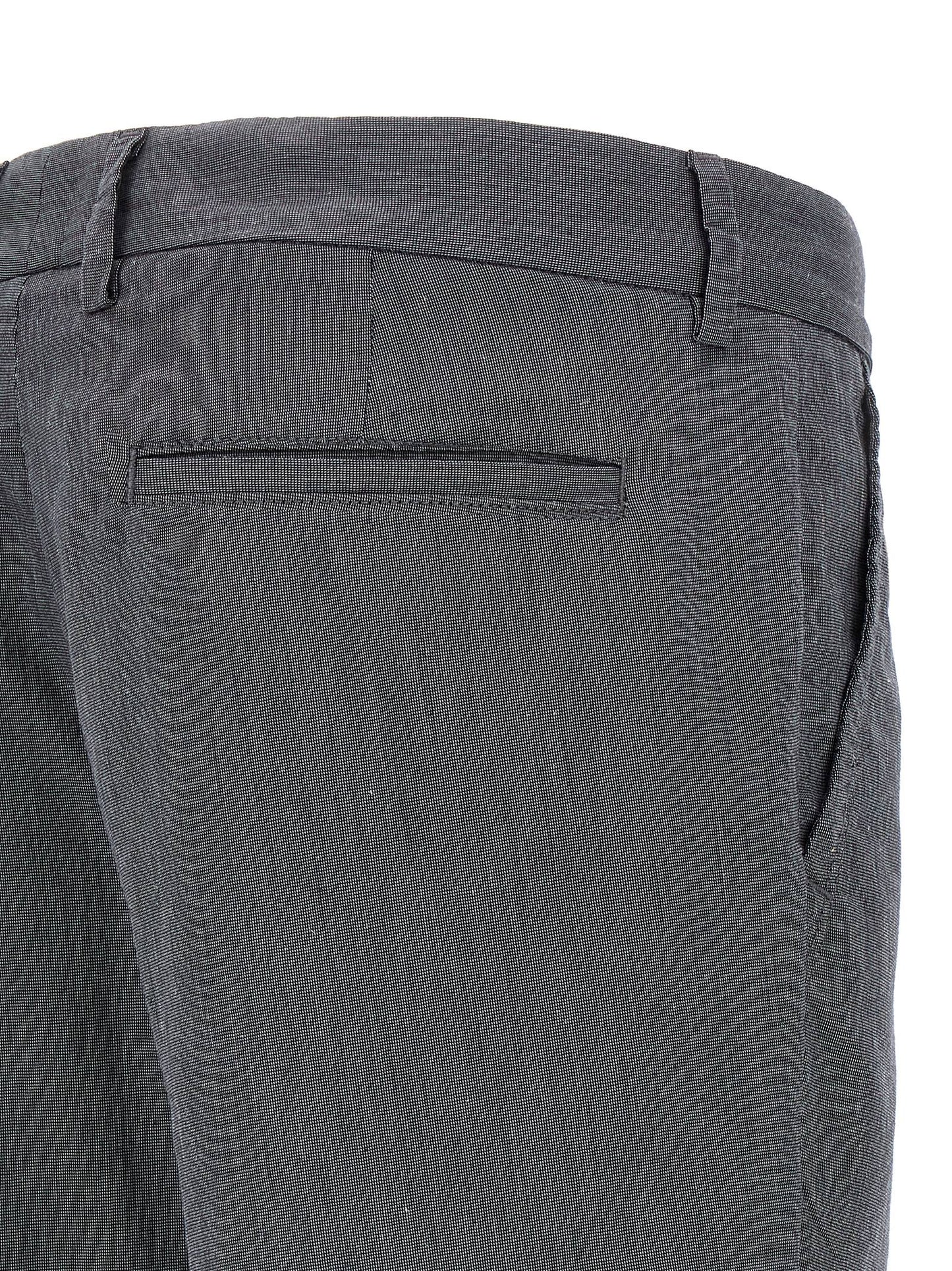 Casual Pants by Hugo Boss for men in stretch cotton blue & patterned features an refined tailoring silhouette, showcasing a premium straight-leg with a and long cut for a refined tailoring look.