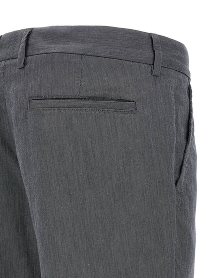 Casual Pants by Hugo Boss for men in stretch cotton blue & patterned features an refined tailoring silhouette, showcasing a premium straight-leg with a and long cut for a refined tailoring look.