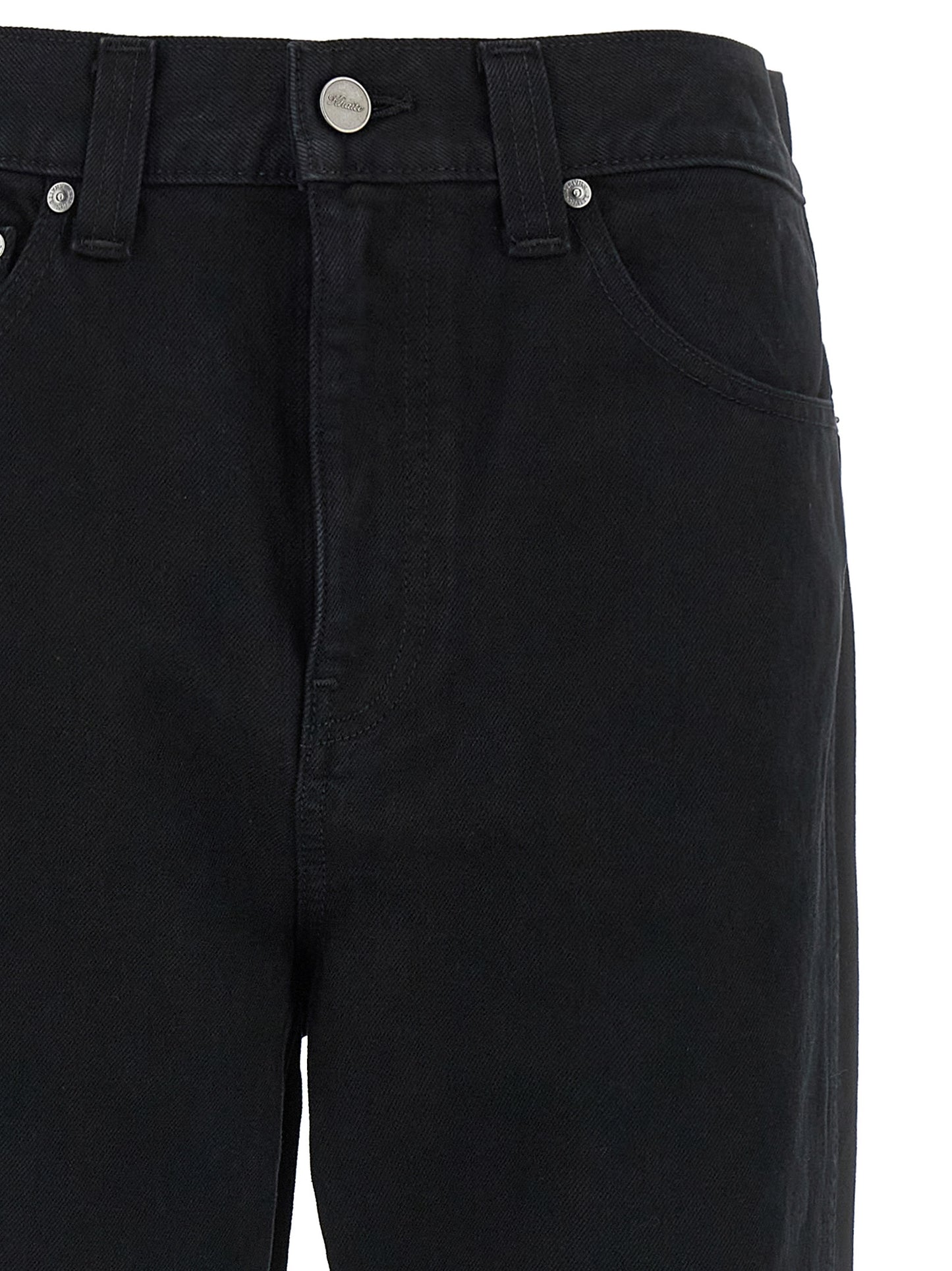 Jeans by Khaite for women in denim cotton black presents a tailored silhouette, showcasing a tailored straight-leg & wide and long cut with a refined for a truly tailored aesthetic.