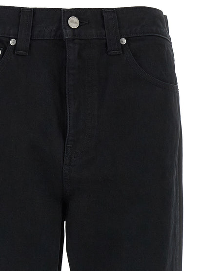 Jeans by Khaite for women in denim cotton black presents a tailored silhouette, showcasing a tailored straight-leg & wide and long cut with a refined for a truly tailored aesthetic.