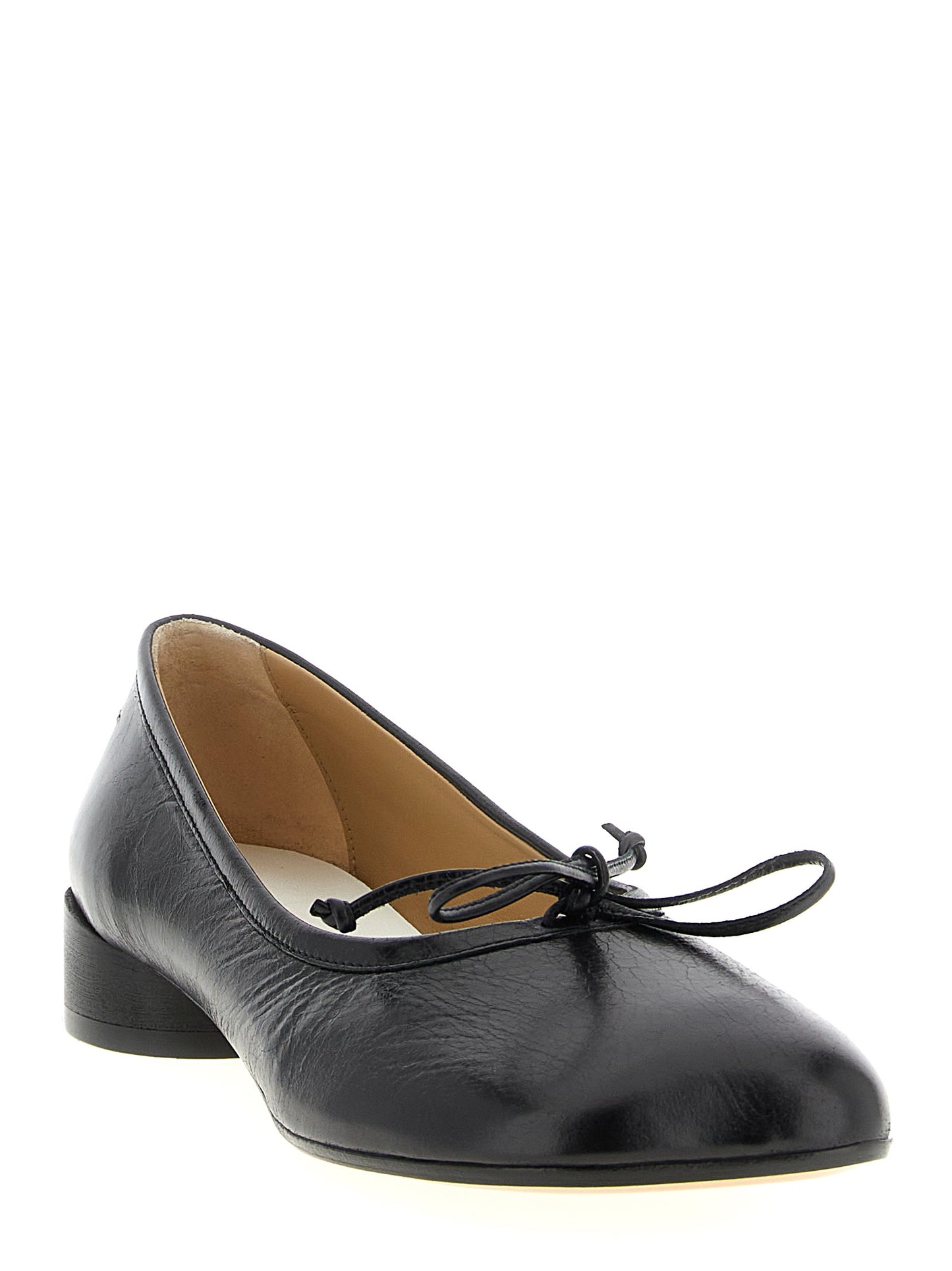 MM6 Maison Margiela Women's Calfskin Leather Mid-Heel Pumps Heels - Black White Signature