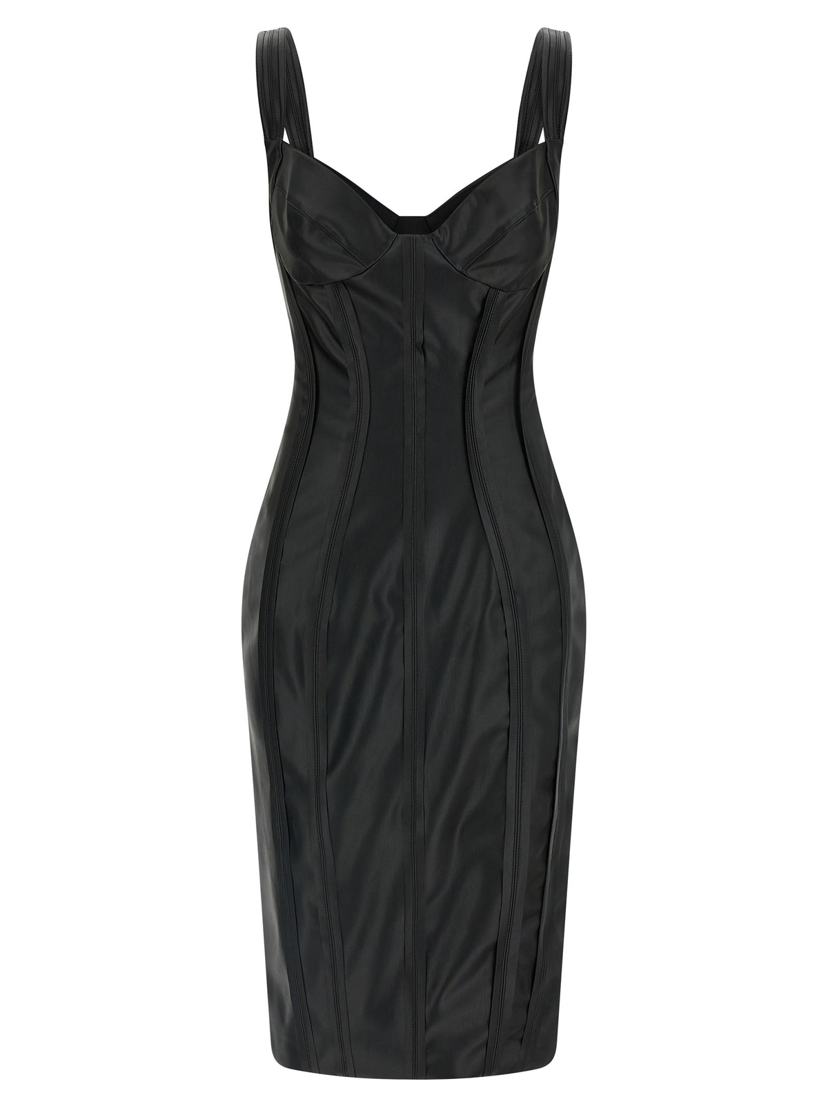 Elisabetta Franchi Women's Corset Bustier Sleeveless Sweetheart Neck Stretch Viscose Dress - Black