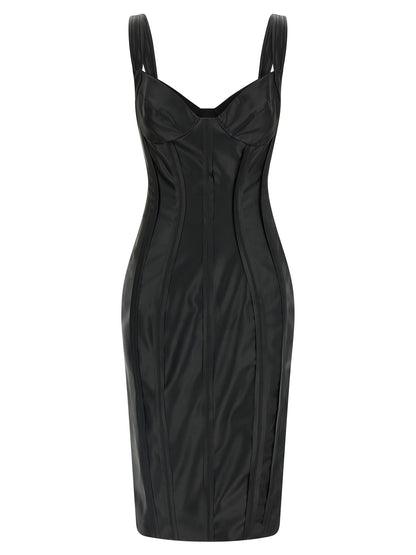 Elisabetta Franchi Women's Corset Bustier Sleeveless Sweetheart Neck Stretch Viscose Dress - Black