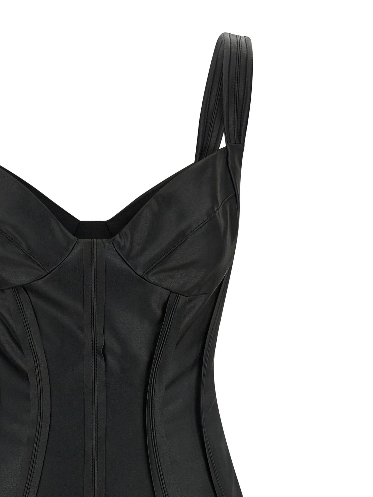 Elisabetta Franchi Women's Corset Bustier Sleeveless Sweetheart Neck Stretch Viscose Dress - Black