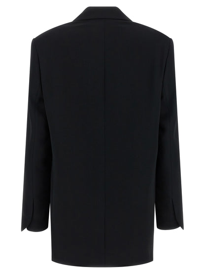 Dries Van Noten Women's Padded Single Breasted Polyester & Viscose Blazer - Black