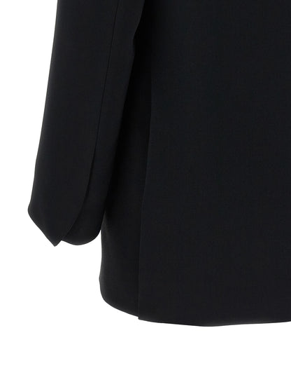 Dries Van Noten Women's Padded Single Breasted Polyester & Viscose Blazer - Black
