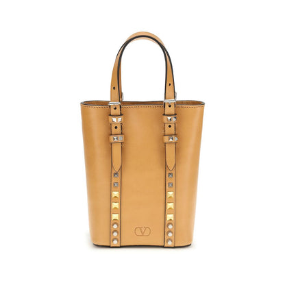 Valentino Garavani Rockstud Bos Taurus Calf Leather Mini Shoulder Bag - Beige