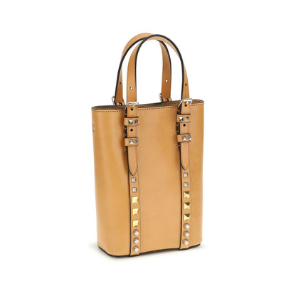 Valentino Garavani Rockstud Bos Taurus Calf Leather Mini Shoulder Bag - Beige