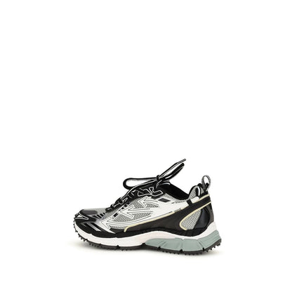Athletic Sneakers Off-White women polyester leather gray, white & monogram featuring a avant-garde The Monogram Women's Athletic Polyester Leather Sneakers design with a avant-garde athletic style for a refined finish.